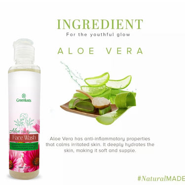 Aloe Vera Natural Rejuvenating Face Wash for acne skincare cleanser comfort