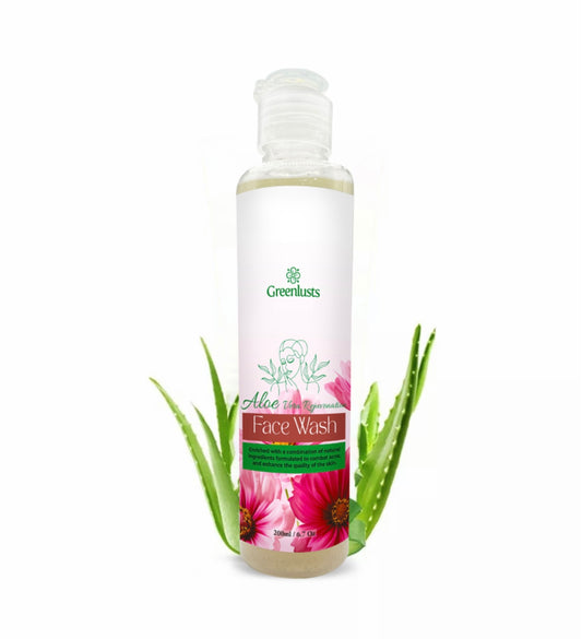 Aloe Vera Natural Rejuvenating Face Wash - Acne skincare cleanser for comfort and hydration