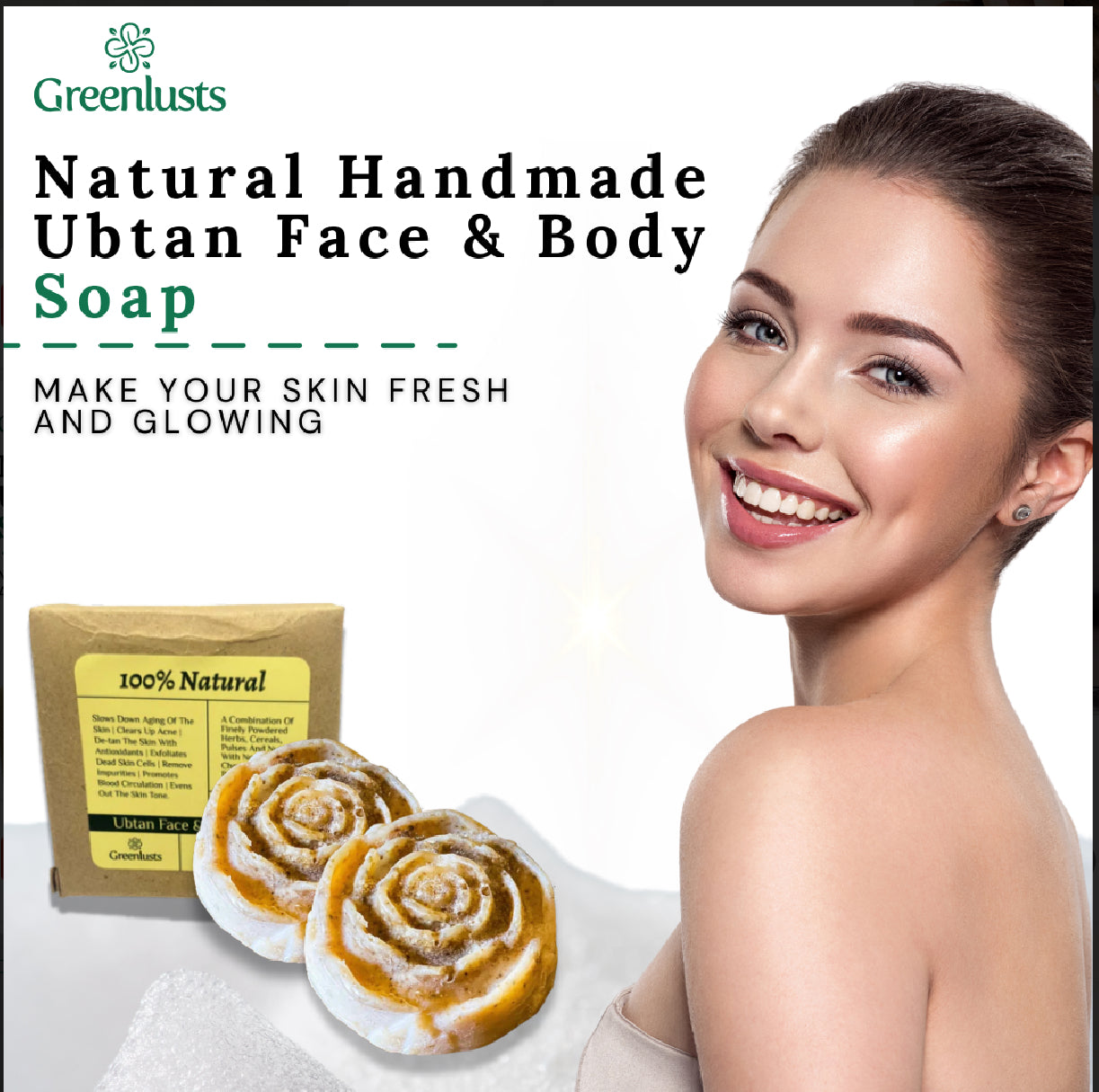 Greenlusts Natural Handmade Ubtan Face & Body Soap