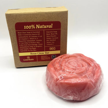 100g GreenLusts Natural Handmade Rose Glow Soap - Brightening and moisturizing skincare