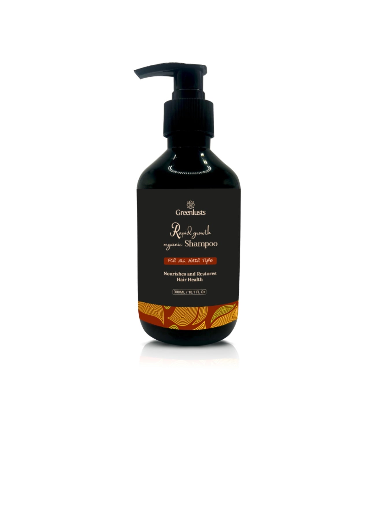 Greenlusts Organic Rapid Growth Shampoo for hair growth, and dandruff. Natural haircare treatment 10.1 Oz