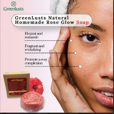 Greenlusts Natural Handmade Rose Glow Soap 100g