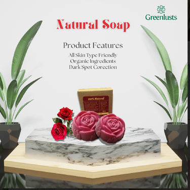 Greenlusts Natural Handmade Rose Glow Soap 100g