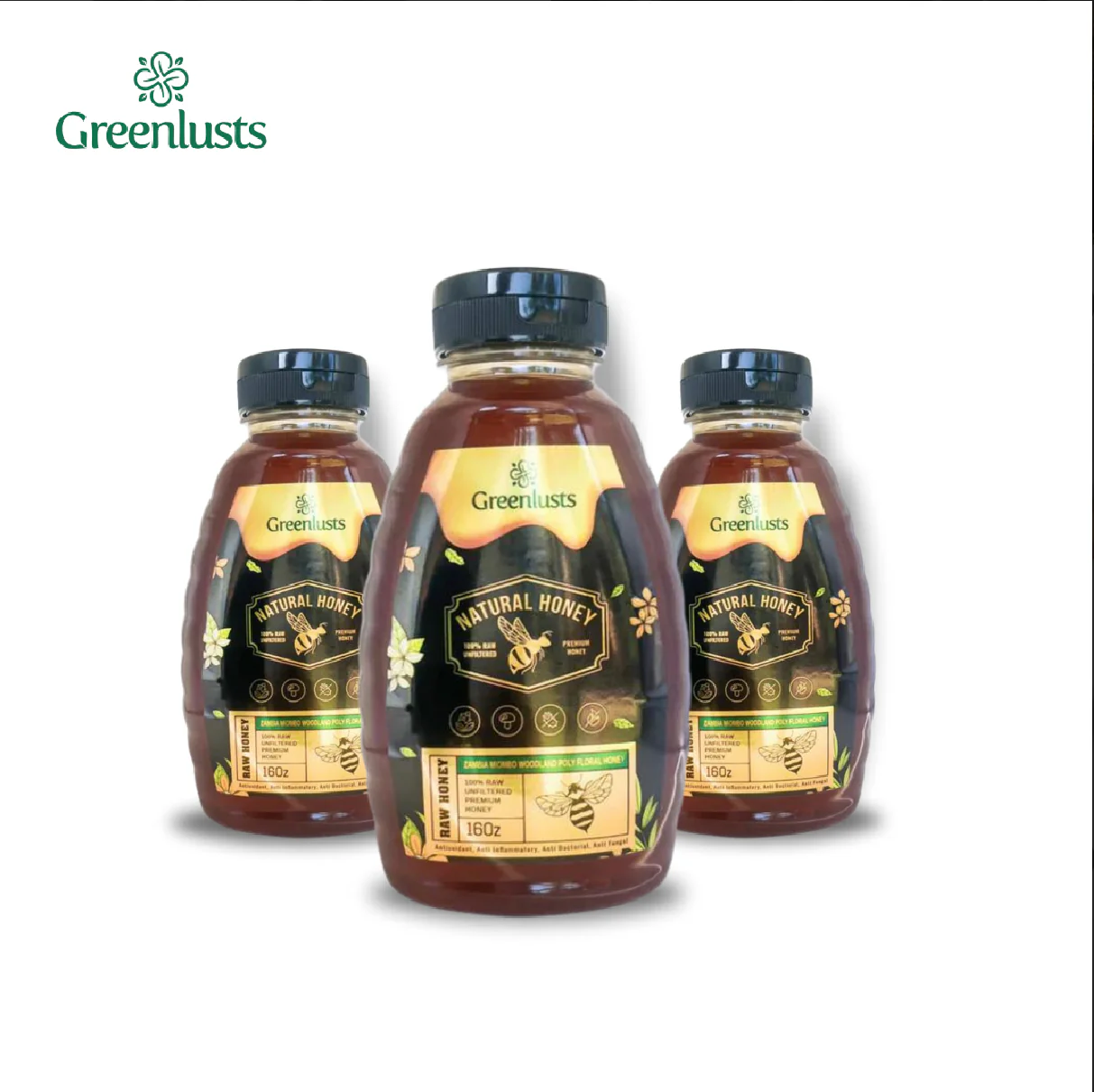 Greenlusts 100% Raw and imported Miombo Woodland Poly Floral Premium Honey 16Oz